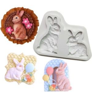 토끼 실리콘  DIY 공예 퐁당 케이크 장식 도구 Gumpaste 캔디 초콜릿 Sugarcraft 베이킹