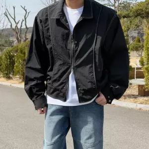 [이룰]윈드 스티치 숄더절개 투웨이 오버핏 바람막이 자켓
