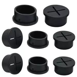 데스크 그로밋 20mm 실리콘 고무 3/4 케이블용 블랙 홀 커버 사무용 테이블 컴퓨터 가정용 가구 와이어