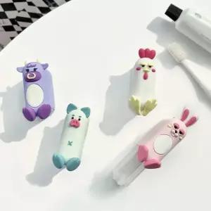 셀프미 고마즈 칫솔 란우 동물캐릭터 4종 피규어 UVC