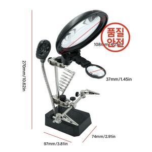 납땜 스테이션 2.5X 10X 확대경 및 LED 조명 시스템 - 가능한 악어 클립 홀더가 있는 세 번째 손 도구
