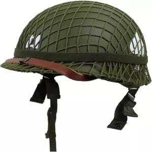 정통 WW2 헬멧 복제품 - 미 육군 및 M1 유니폼 WWII 기어 그물 커버 턱 스트랩 DIY 페인팅이 포함된