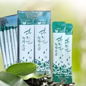 다희연 녹차소금 5g x 20포 제주도 잎차 응융 소금 분말가루 일회용 소분 스틱 휴대용