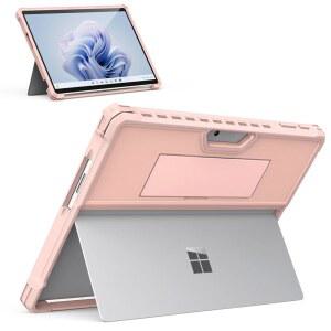 13인치 MICROSOFT SURFACE PRO 12TH 2026 11/10/9 핸드 스트랩이 있는 올인원 보호 견고한 커버 타입 커버 키보드 로즈 골드와 호환되는 MOKO 케이스