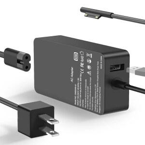 MICROSOFT SURFACE PRO 11 10 9 8 X 7+ 7 6 5 4 3 마그네틱 서피스 커넥터와 호환되는 65W 노트북 충전기 65W 44W 36W 지원 USB 포트 포함