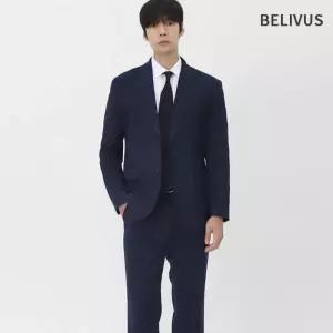 [빌리버스]빌리버스 남성 싱글자켓 수트 2피스 셋업 스트라이프 결혼식 하객룩 정장세