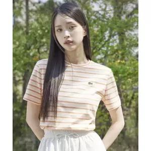 [라코스테]반팔티 라운드티 TF7574 56G4AW 반소매티셔츠 면티 여성 멀티 스트라이