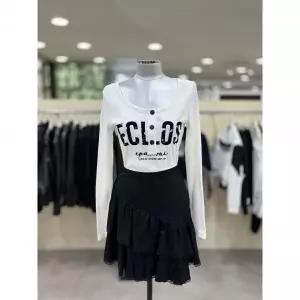 품절임박 에고이스트 배색 프린팅 포인트 U넥 슬림티셔츠 ER2CL363 2724592