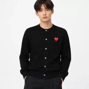 [꼼데가르송] 공용 하트 와펜 가디건 블랙 남여공용 AX N007 051 1 157435523