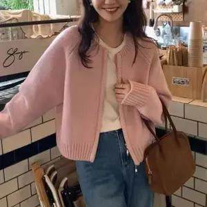 여성 가디건 니트 집업 간절기 아우터 데일리 라운드넥