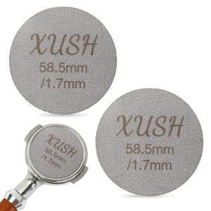 에스프레소 퍽 스크린 58.5MM 또는 58MM 2PC 두께 1.7MM 필터 - 316 스테인리스 스틸로 제작된 150 M 메쉬 포터필터 바스켓용 전문 바리스타 도구