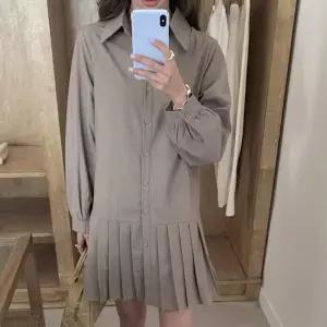 원피스 셔츠형 카라넥 루즈핏 미니 단추 여성 캐주얼
