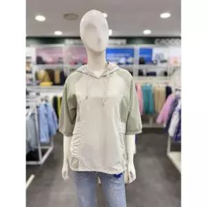 품절임박 [올리비아하슬러] 후드 배색 티셔츠 라이트카키 OHEM-TS119 2709336