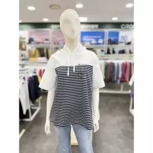 품절임박 [올리비아하슬러] 스트라이프 배색 후드 반팔 티셔츠 OHEM-TS103 2709338