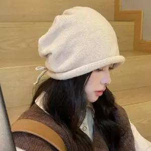 둘레조절 니트 롤업 비니 1P 얇은 위아 겨 모자 겨울