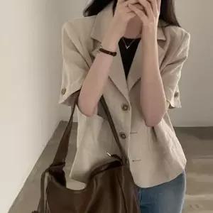 자켓 베이직 반팔 오버핏 자켓 여름 크롭
