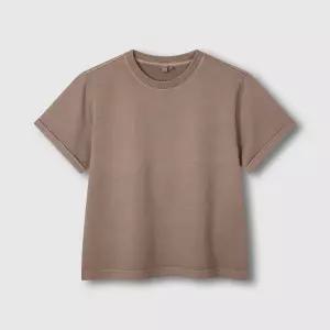 JAJU 여 워싱 반팔 티셔츠 ( COCOA/ PINK/ CHARCOAL)
