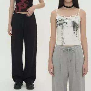 [하프클럽/]면 루즈핏 스판 여자바지 긴바지 배기 빅사이즈 코디