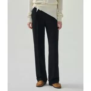 드로우핏 우먼 DRAWFIT WOMEN 울 코튼 턴업 원턱 슬랙스 BLACK 303971