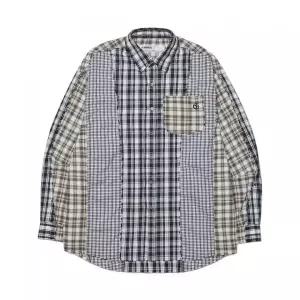 매장정품 노메뉴얼 NOMANUAL RAW EDGE CHECK SHIRT - BLACK NMWF52SH02BLK 175466