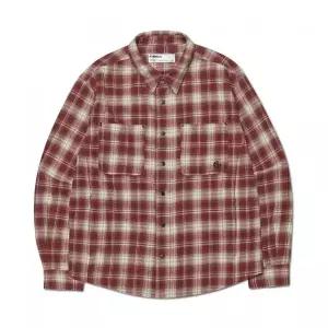 매장정품 노메뉴얼 NOMANUAL FLANNEL CHECK SHIRT JACKET - BURGUNDY NMWF52JK02BGD 175283