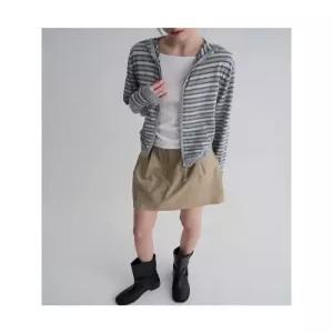 매장정품 8SECONDS 에잇세컨즈 후드 멀티스트라이프 카디건 그레이 35645ACMB3 16763751333211