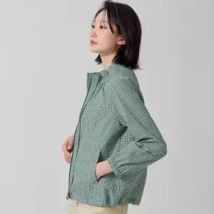 [지센] 깅엄체크 셔링넥 온부 코트 LCCAP327_GE