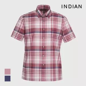 [INDIAN] 린넨 블랜드 빅체크 반팔셔츠_MITNSYM4141