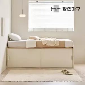 장인가구 도피오 슬라이딩 빅수납 높은 침대 프레임 SS (높이620)