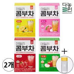 다농원 콤부차 10개입 8박스 세트 (사과 레몬 피치 석류 각2박스) + 전용보틀