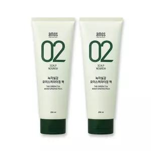 아모스 녹차실감 인텐시브 모이스처라이징 팩 250ml x 2개
