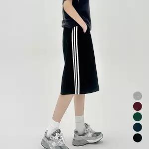 코모도 트레이닝 와이드 반바지 허리 밴딩 사이드 핀턱 버뮤다 츄리닝 6부 팬츠 2601