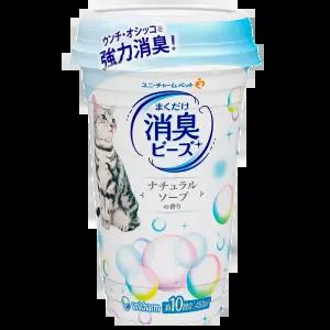 일본 유니참 고양이 화장실 탈취 비즈 내츄럴 소프향 450ml