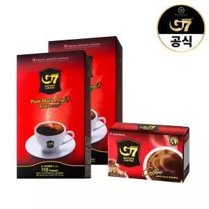 G7 퓨어블랙 라이트 110개입 x 2개 + 퓨어블랙 15개입 / 베트남 커피 다크 아메리카노
