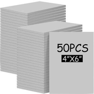 프렌다 50팩 고무 조각 블록 4 x 6인치, 인쇄, DIY 공예 프로젝트를 위한 도장 블록, 초보자 및 전문가용 소프트 도장(그레이)