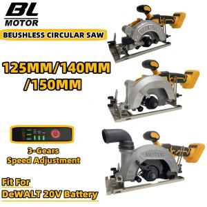 Fit DEWALT 호환 20V 배터리 125MM/140MM/150MM 브러시리스 bldc 전기 원형 톱 로터 무선 고전력 절단 공구