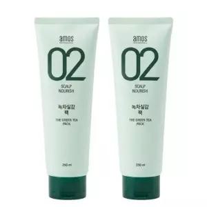 아모스프로페셔널 녹차실감  두피 모발 팩 250ml 2개