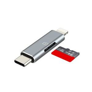 IPHONE16 15 14 PRO용 USB C 라이트닝과 마이크로 SD 카드 리더기(2IN1) 애플호환 어댑터용 디지털 카메라 TF 메모리 사진 저장 전송 삼성호환 TYPE 컴팩트 액세서리 ANDROID 호환