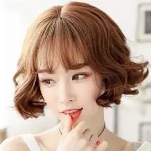 단발 가발 인모 자연스러운 짧은 여성 헤어 중년 패션 머리-WFOGCRH