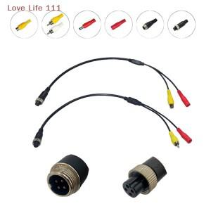 1개 AV & DC 전원 변환 케이블 4핀 항공 남성-여성 어댑터 자동차 후방 카메라 모니터 DIY 액세서리