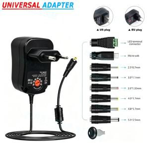 3V 4.5V 5V 6V 9V 12V 1A 12W AC/DC 어댑터 미국/EU 겸용 조절 가능 전원 USB 범용 충전기 스위칭 공급 장