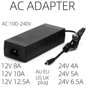 96W 120W 전원 어댑터 공급 AC 100-240V DC 12V 24V 조명 변압기 4A 5A 6.5A 8A 10A 12.5A LED 스트립