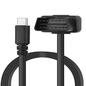 CERRXian OBD 전원 케이블 직각 타입 C 어댑터 12V II 남성에서 3A USB 커넥터 대시 카메라 폰카 GPS DVR