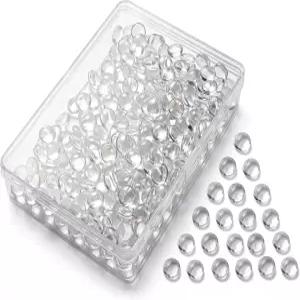 유네테 220피스 8mm 원형 투명 유리 돔 카보숑 보석 제작용 무보정 사진 카메오 펜던트 목걸이 DIY 공예품