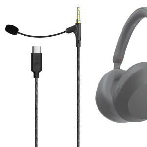 긱리아 붐 마이크 헤드폰 케이블 소니 WH-1000XM5 스컬캔디 크루셔 ANC 2 비츠 솔로 4 USB C 잭 교체 코드 게임 및 회의용 마이크(5.6피트) 지원