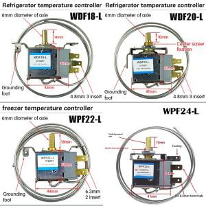 1Pc WDF18-L 냉장고 부품 온도 조절기 가정용 250V 금속 컨트롤러
