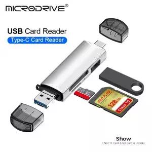6 in 1 / 5 카드 리더 USB3.0 to 타입 C 마이크로 유니버설 OTG 어댑터 다기능 SD TF 고속 전송