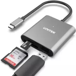 유니텍 USB C 허브 SD 마이크로 TF 카드 리더 3-in-1 알루미늄 3.1 5Gbps 어댑터 맥북 윈도우 리눅스