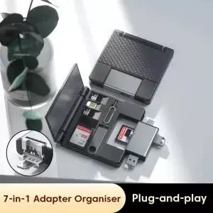 7-in-1 다기능 카드 리더 스토리지 박스 SD 마이크로 케이스 OTG 어댑터 USB 2.0 C 타입