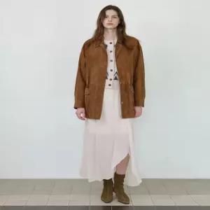 아떼 바네사브루노 여성 25FW [인기상품 재입고] 카멜 천연 염소가죽 스웨이드 자켓 레더 점퍼 VLJU5D461C